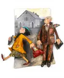 'Gwr a Gwraig o Flaen y by Luned Rhys Parri, mixed media, sold Apr 2026