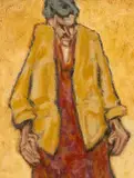 Hen Wraig / Elderly Lady by Mike Jones, oil on board, sold Apr 2026