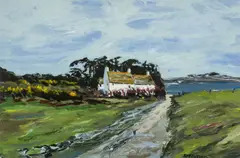 Aberrhoccwn Cottage by Sion McIntyre, acrylic on board, sold Apr 2026