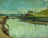 Aberystwyth by Hywel Harries, oil on board, sold Apr 2026