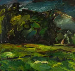 'Trees Near Llys Meurig by Peter Prendergast, oil on board, sold Apr 2026