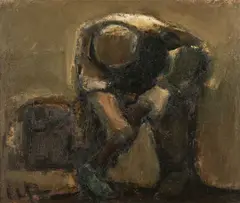 Man with Hoe by Will Roberts, oil on canvas, sold Apr 2026