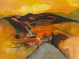 Welsh Landscape by John Elwyn, acrylic on paper, sold Apr 2026
