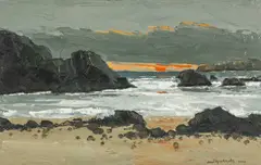 Porth Dafarch by Wilf Roberts, 2010, oil on panel, sold Apr 2026