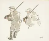 'Farmers with by Kyffin Williams, watercolour and pencil, sold Apr 2026