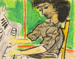 Pianist II by Ceri Richards, drawing, sold Apr 2026