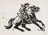 With by Kyffin Williams, linocut, sold Apr 2026