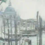 Gondolas, Grand Canal by Dai David, oil on card, sold Mar 2026