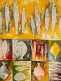 Titled by Dao Hai Phong, 2004, mixed media on panel, sold Mar 2026