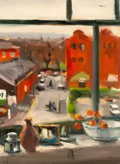 Untitled by Liam Spencer, oil on board, sold Mar 2026
