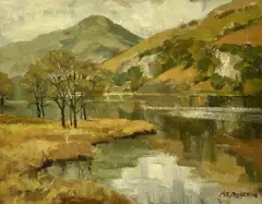 Llyn Gwynant by Millicent E Ayrton, oil on board, sold Feb 2026
