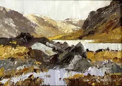 Cwm Idwal I by David Grosvenor, oil on canvas, sold Feb 2026