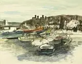 Conwy Drawing by George Drought, watercolour, sold Feb 2026