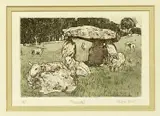 Presaddfed by Audrey Hind, etching, sold Feb 2026