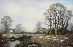Pond and ducks to by Vincent Selby, oil on canvas, sold Jan 2026