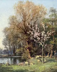 Lambs by William Kay Blacklock, oil on canvas, sold Jan 2026