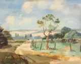 Untitled by Delyth Llwyd Evans de Jones, oil on board, sold Jan 2026