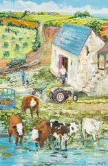 Cattle on a Summer Day by Alex Williams, 2023, oil on canvas, sold Jan 2026