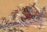 Untitled by Viktor Markianovich Savin, gouache, sold Jan 2026
