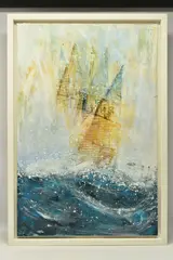 Breaker by Gill Storr, mixed media on canvas, sold Jun 2024