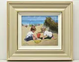 Playing amongst the dunes by Sherree Valentine Daines, print on board, sold May 2024
