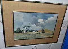 A south african landscape by Ted Hoefsloot, oil on board, sold May 2024