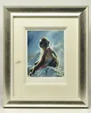 Backlit baboons - gibraltar by Rolf Harris, print on paper, sold May 2024