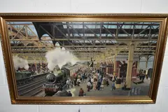 Snowhill station, platform 7 by Robert K Calvert, oil on canvas, sold May 2024