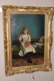 A stitch in time by George Goodwin Kilburn, oil, sold May 2024