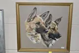 Alsatians by Sue Warner, 1986, watercolour, offered May 2024