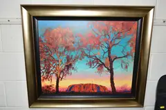 Uluru sunset by Rolf Harris, print, sold May 2024
