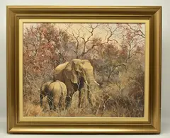 Mother and child by Ted Hoefsloot, oil on canvas, sold May 2024