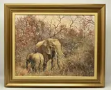 Mother and child by Ted Hoefsloot, oil on canvas, sold May 2024