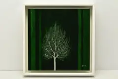 Emerald sky v by Nakisa Seika, acrylic on board, sold May 2024