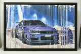 Gtr ii by Kris Hardy, mixed media on canvas, sold May 2024