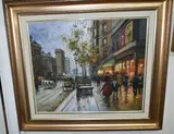 Porte saint-denis, evening by W. Jerry, oil on canvas, sold May 2024