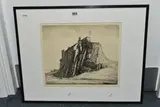 Lindisfarne castle by Henry Rushbury, etching, sold May 2024
