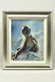 Backlit baboons - gibraltar by Rolf Harris, print on board, sold Apr 2024