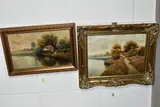 The first depicts a female by Antonio Sannino, oil, sold Apr 2024