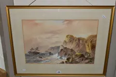 A late 19th century shipwreck scene by William Henry Vernon, watercolour on paper, offered Apr 2024