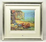 Figures on the beach, cornwall by Rolf Harris, print, sold Apr 2024