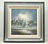 An atmospheric landscape by Allan Morgan, acrylic on board, sold Apr 2024