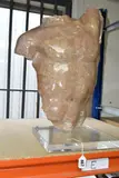 A pink marble sculpture of a male torso by Jacques le Bescond, sculpture, sold Apr 2024