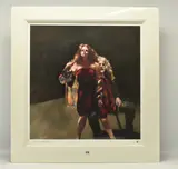 The painter with janine pecorini by Robert Lenkiewicz, print, sold Apr 2024