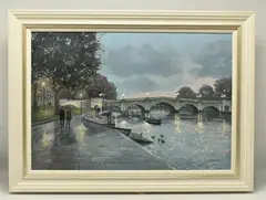 Twilight at richmond bridge by Charles Rowbotham, 2021, oil on board, sold Apr 2024