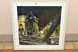View of theatre royal at night by Peter Collins, oil on board, sold Apr 2024