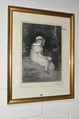 Little miss muffett by John Everett Millais, engraving, sold Apr 2024