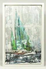 579 blue by Gill Storr, mixed media on canvas, sold Mar 2024