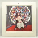'anna navas in front of the last judgement mural by Robert Lenkiewicz, print on paper, sold Mar 2024