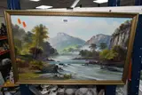 A river landscape by George Willis-Pryce, oil on board, sold Mar 2024